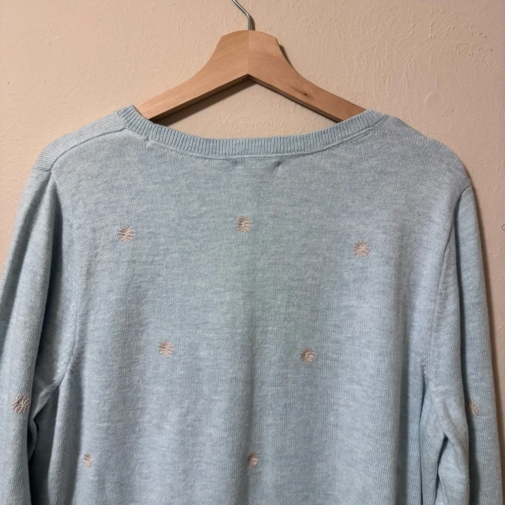 J. Jill baby blue sweater with embroidered pattern Size Large
